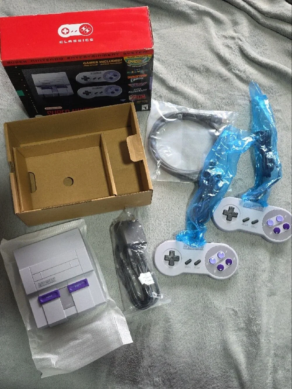 Nintendo Super Nintendo Classic Edition Console in Gray with Purple Buttons